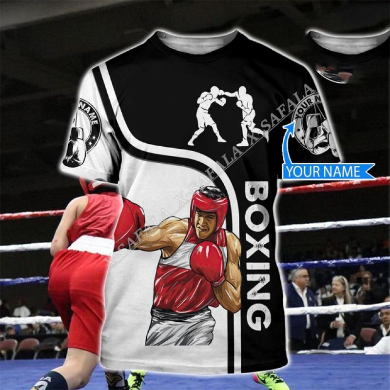 ETST 03 Lovers Cross Boxing 3D-geprint hoogwaardig melkvezel T-shirt voor heren Casual Top Ademend Snel drogend Zomer M