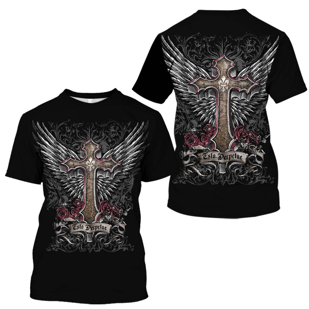 ETST WENDY 05 Vintage T-shirt voor heren Archaic door Affliction Colisson grafische T-shirts Cross Print korte mouw T-shirt Oversized kleding Tops 3XL