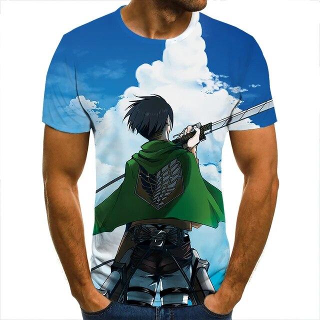 Baibao QIQI 3D T-shirt Aanval Op Titan Soldaat Kleding Mannen Vrouwen Kinderen Korte Mouw Cool Tees Fashion Casual Zomer Jongen Kinderen Streetwear S