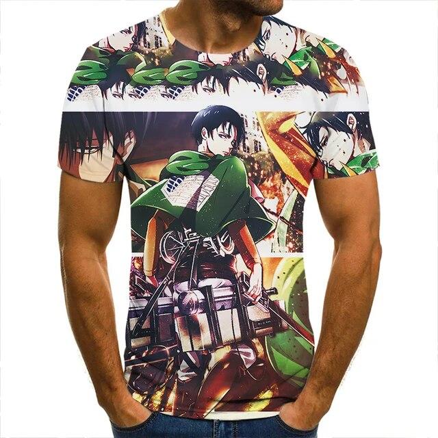 Baibao QIQI 3D T-shirt Aanval Op Titan Soldaat Kleding Mannen Vrouwen Kinderen Korte Mouw Cool Tees Fashion Casual Zomer Jongen Kinderen Streetwear S