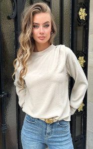Jurkjes Blouse Met Plooien Lilly Beige