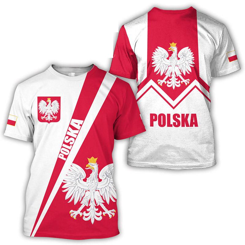 ETST 005 Polen Vlag Grafisch T-shirt Voor Mannen 3d Print Mannenkleding Oversized T-shirts Top Mode Casual Korte Mouw Blouse Harajuku Kleding 2XL
