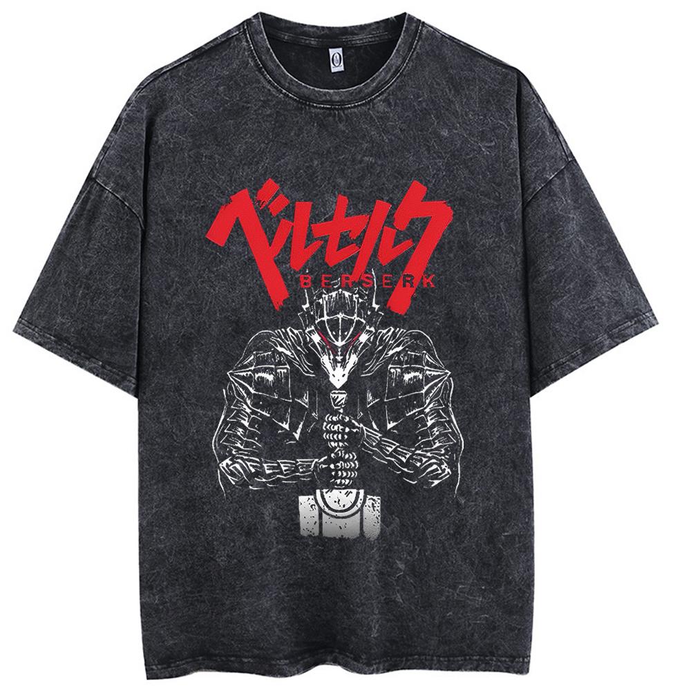 ETST 012 Hip Hop Heren Streetwear T-shirt Retro Vintage Gewassen Anime Grafisch T-shirt Heren Harajuku Casual Korte Mouw T-shirt Tops M
