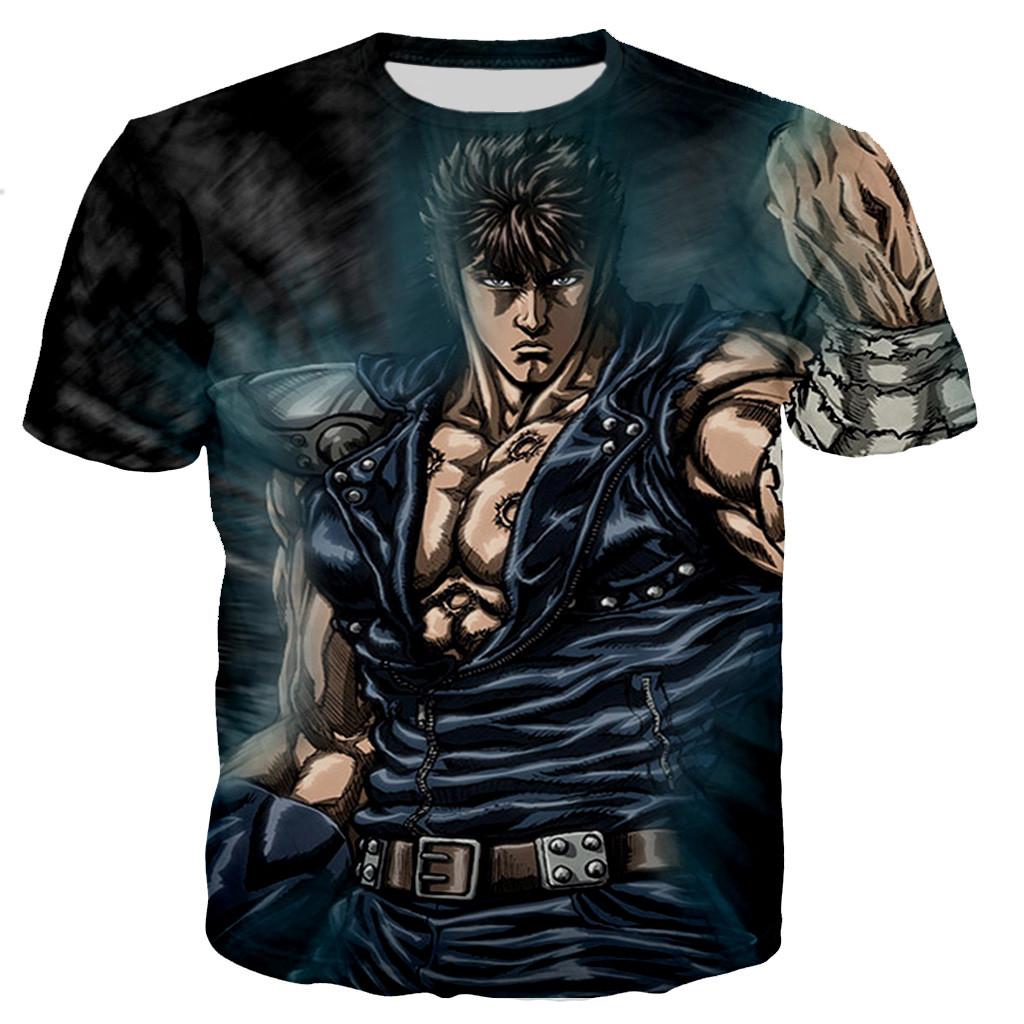 Laoxu Fist of the North Star Kenshiro 3D bedrukt T-shirt Heren Dames Nieuwe mode Casual Cool T-shirt Streetwear Tops Tees Dropshipping XL