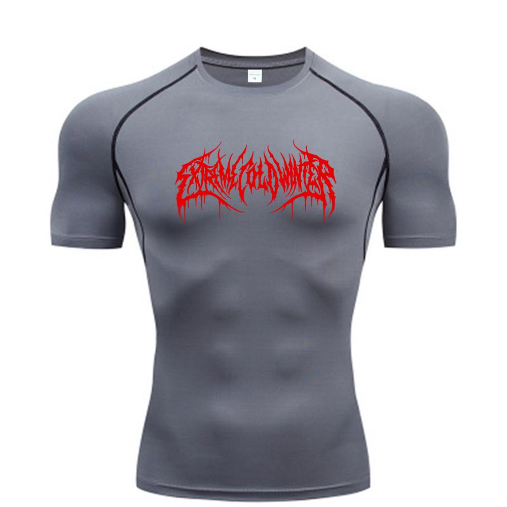 Dress in July Zomer Compressie Sweatshirt Korte Mouw Heren Fitness T-shirt Hardloop Snel Drogende Top Gym Workout Bodybuilding T-shirt S-3XL XL