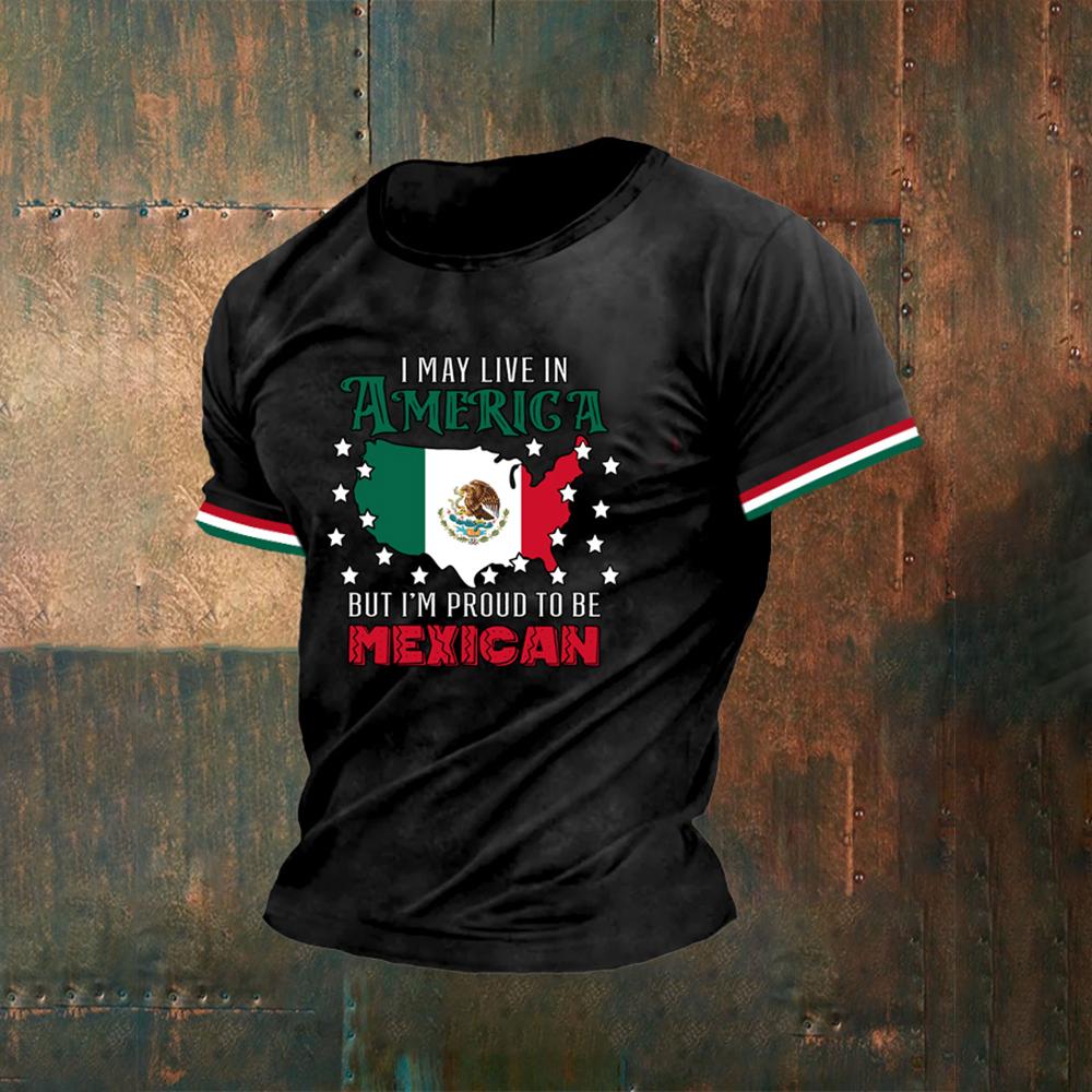 Laoxu Mexico T-shirt voor heren Mode 3D Eagle Nationale Vlag Printpatroon Korte mouw Oversized T-shirt Vrijetijdskleding O-hals T-shirt Streetwear 5XL