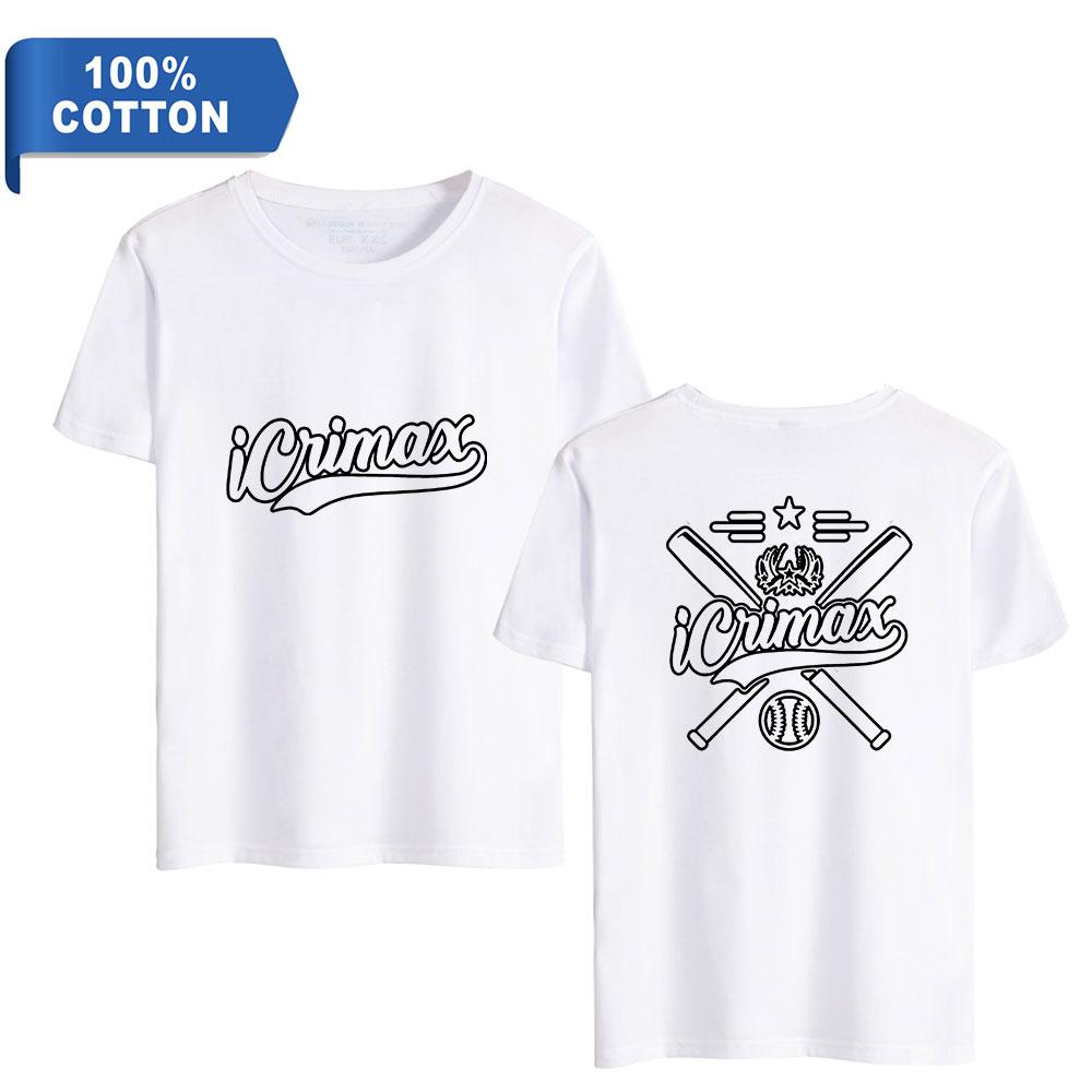 TOP COOL FASHION T-shirt voor heren Zomerkleding Fitness Icrimax O-hals Katoenen heren T-shirt voor heren Oversized Nieuwe heren T-shirts Tops XXS wit
