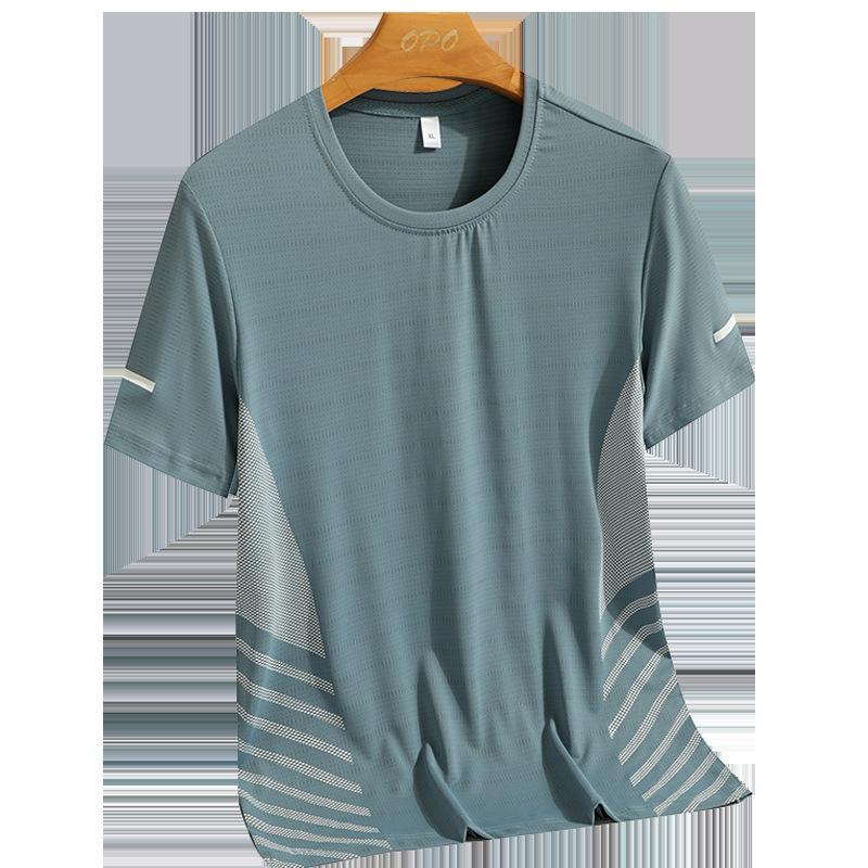 HerSight Plus Size Mesh 3D T-shirt Heren Snel drogend Korte mouwen T-shirts Zomer Hoge Stretch Ademend Bedrukt Top XL