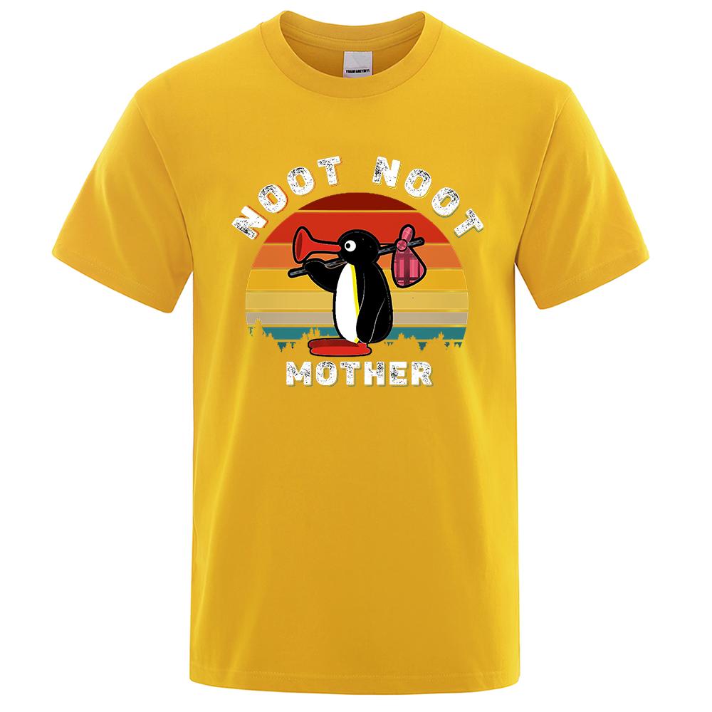 Hoodie Suit Clothing Noot Noot Pingu Retro Grappige T-shirts Heren Oversized Esthetisch Ulzzang Schattige Grafische T-shirts Katoen Ademend 3XL