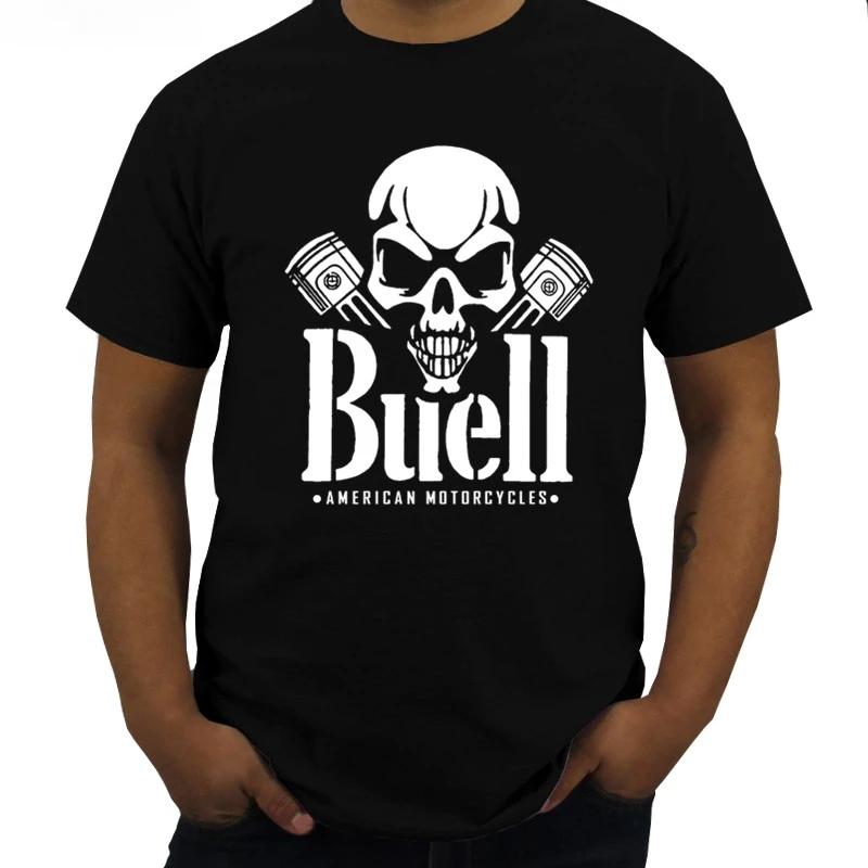 The best product for you Neu  S M L Xl Xxl 5xl Men's Round Neck Short Sleeves Cotton T-shirt graphic Buell American Motorcycles  Skull Piston  T-shirt XL