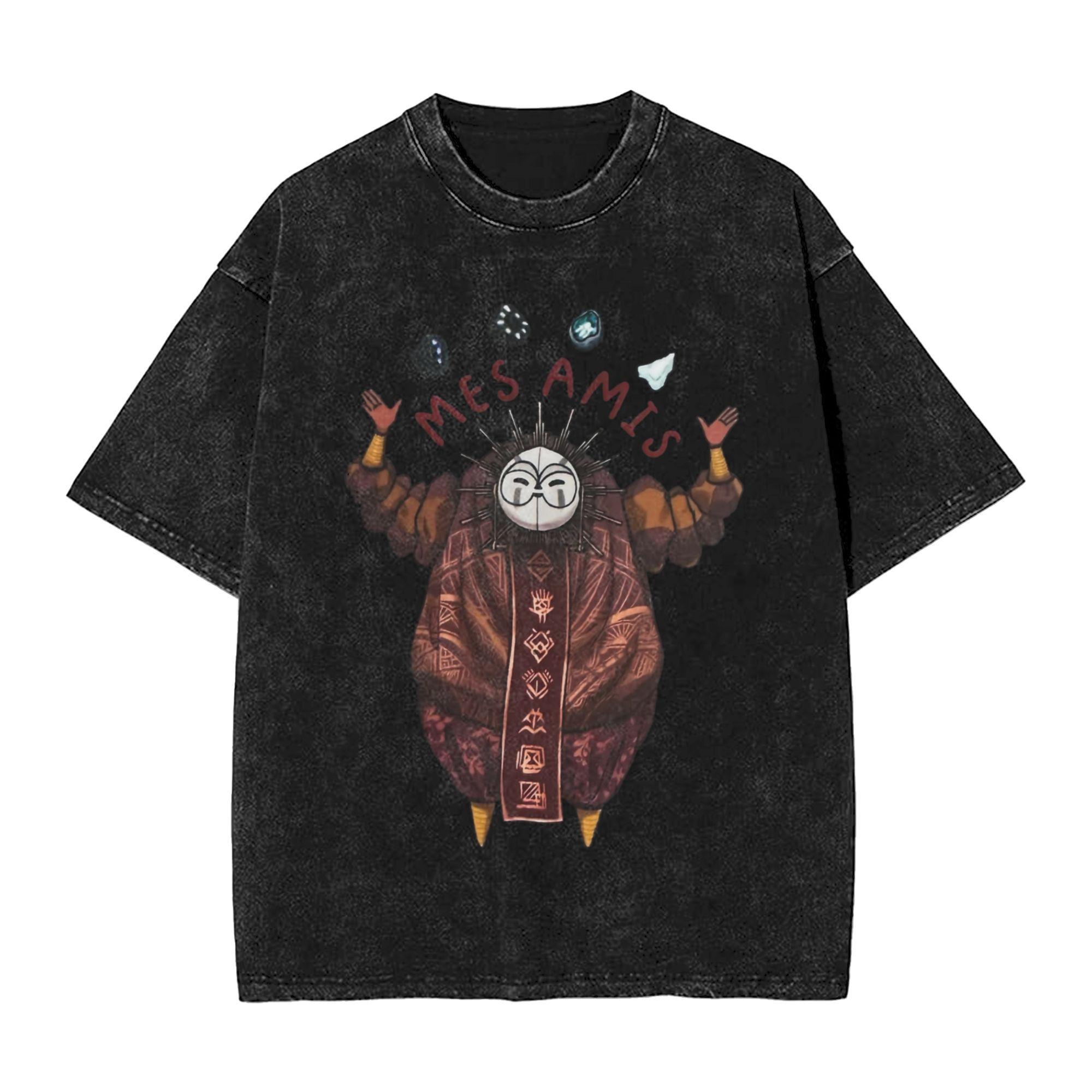 Vintage T-shirt Esquie and rock friends Clair Obscur  Expedition T-Shirt Summer Streetwear T-Shirts Popular Tshirt For Male Short-Sleeve 2XL