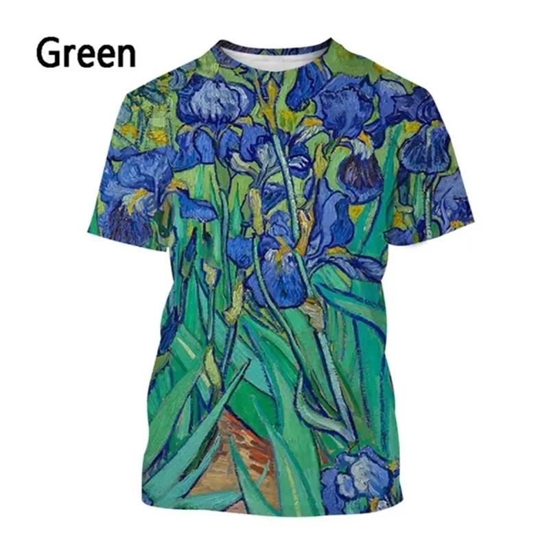 WowClassic Summer Round Neck 3D Print Art Oil Painting Graphic T-shirts Fashionable Casual Short Sleeved Men's T-shirts 6XL