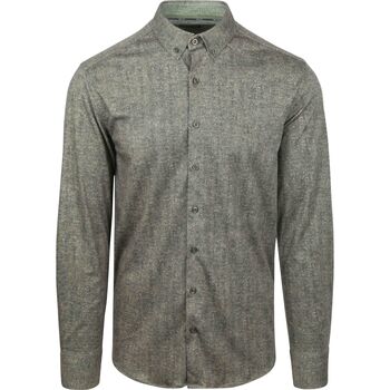 State Of Art Overhemd Lange Mouw  Overhemd Jersey Herringbone Groen