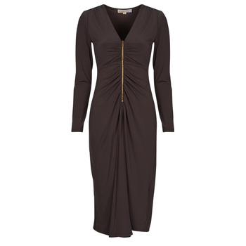 MICHAEL Michael Kors Lange Jurk  ZIP LS CF RUCH MIDI DRS