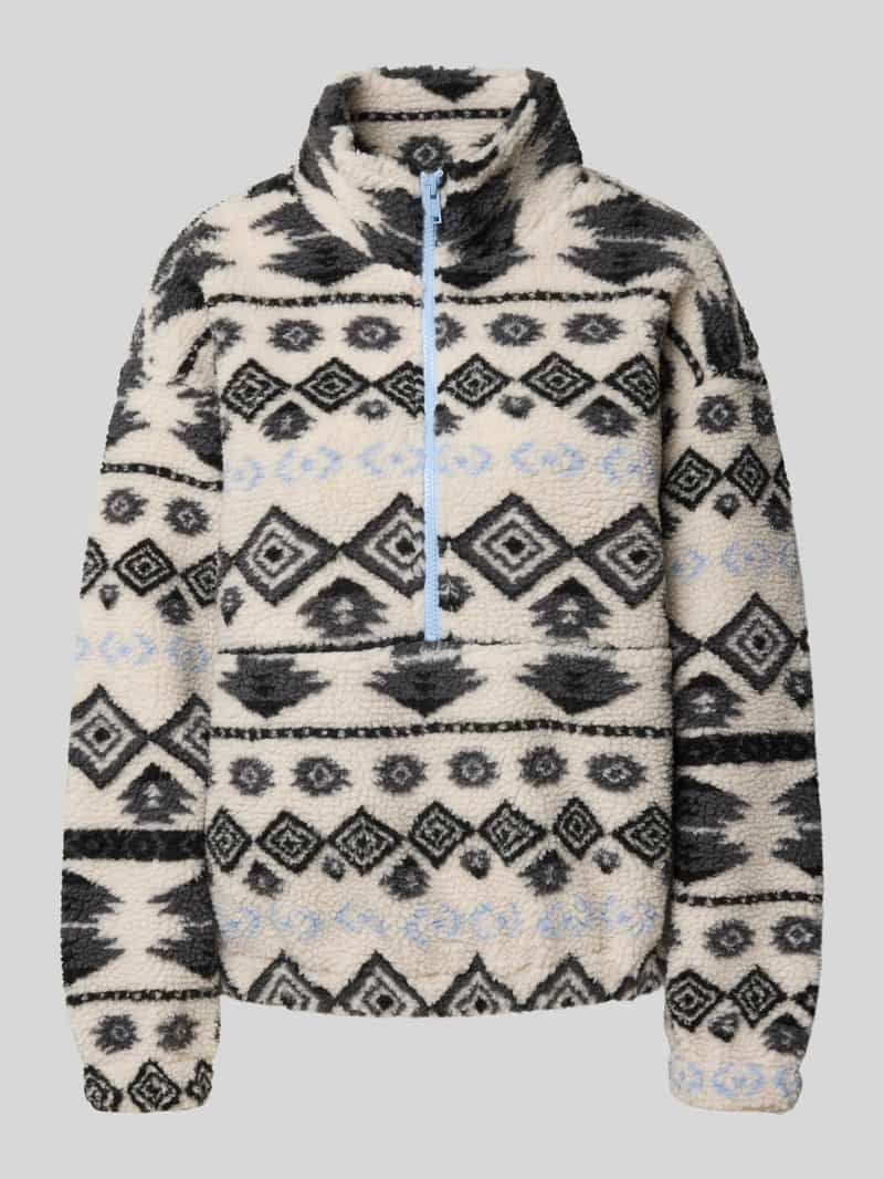 Only Sweatshirt ONLJANNE AZTEC TEDDY L/S HALFZIP CC SWT
