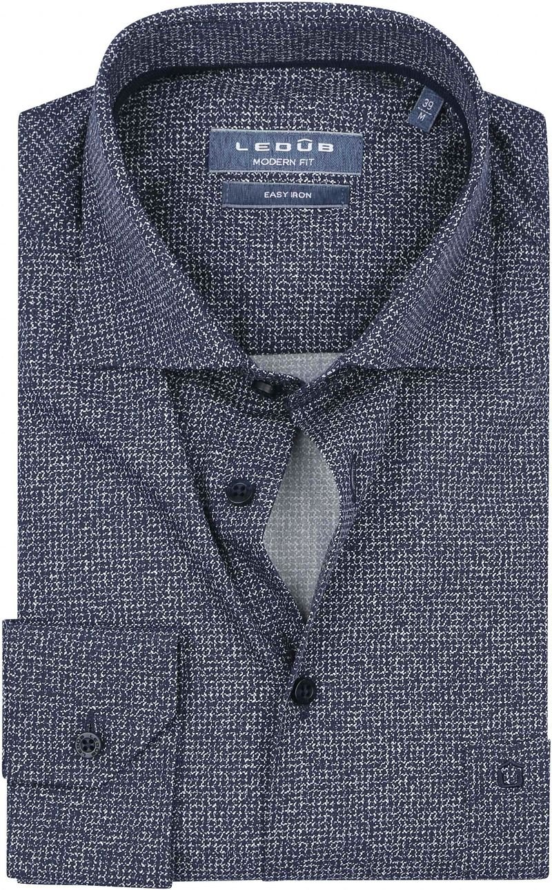 Ledub Overhemd Print Navy