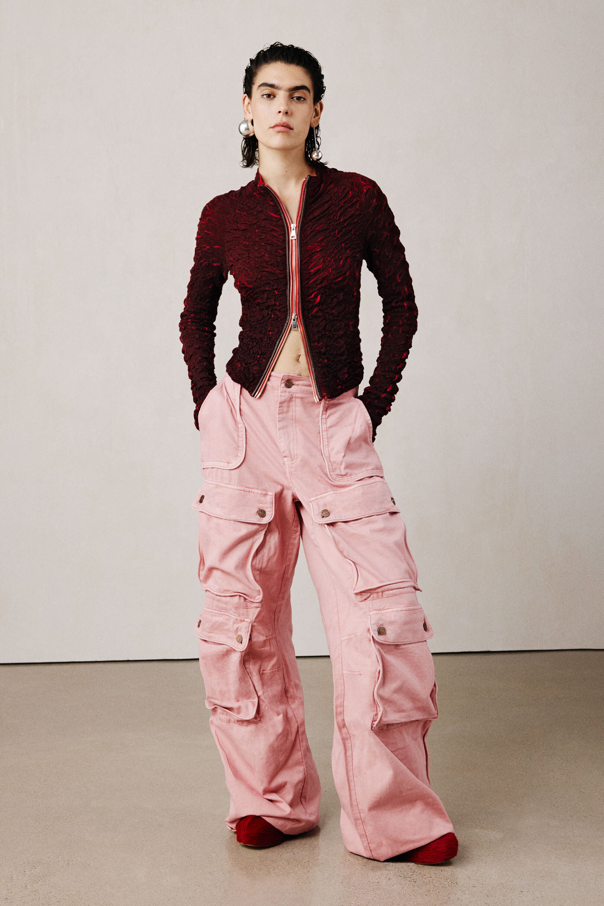Desigual Lange cargobroek - RED