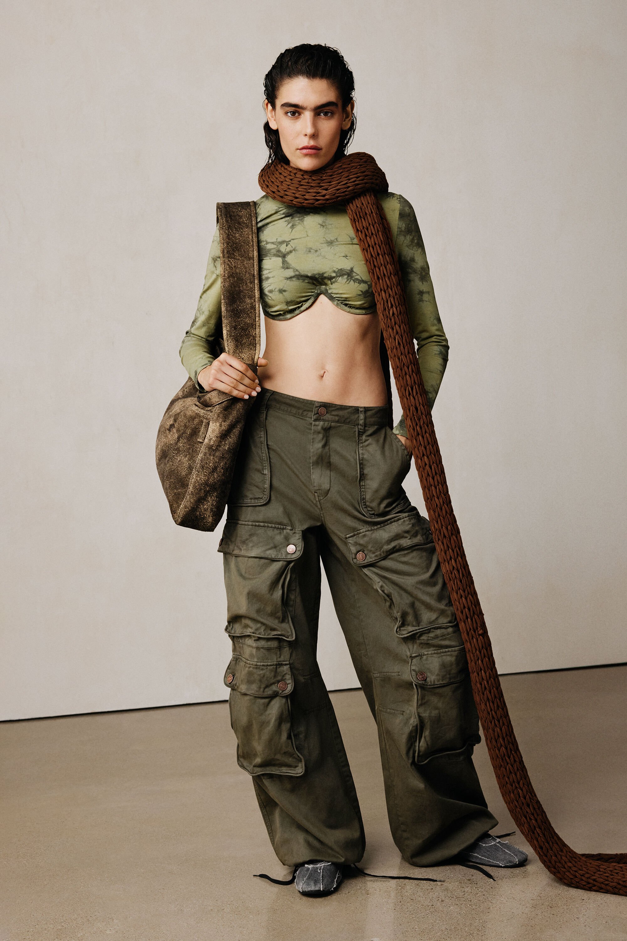 Desigual Crop T-shirt studio - GREEN