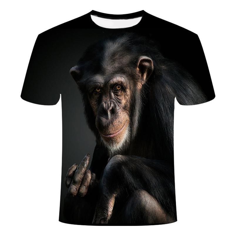 Xin nan zhuang 3D Mode Grappige Aap Grafische t-shirts Zomer Casual Dier Patroon mannen t-shirt Nieuwe Hip Hop Print Korte Mouw t-shirts Tops XL