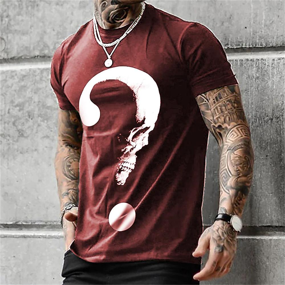 ETST 03 Heren T-shirt Zomer Mode Schedel Thema 3d Mannen Cool Street Print Tshirt Horror Series Stoere Korte Mouw Heren Grote Maat Top Tee - T-shirts L