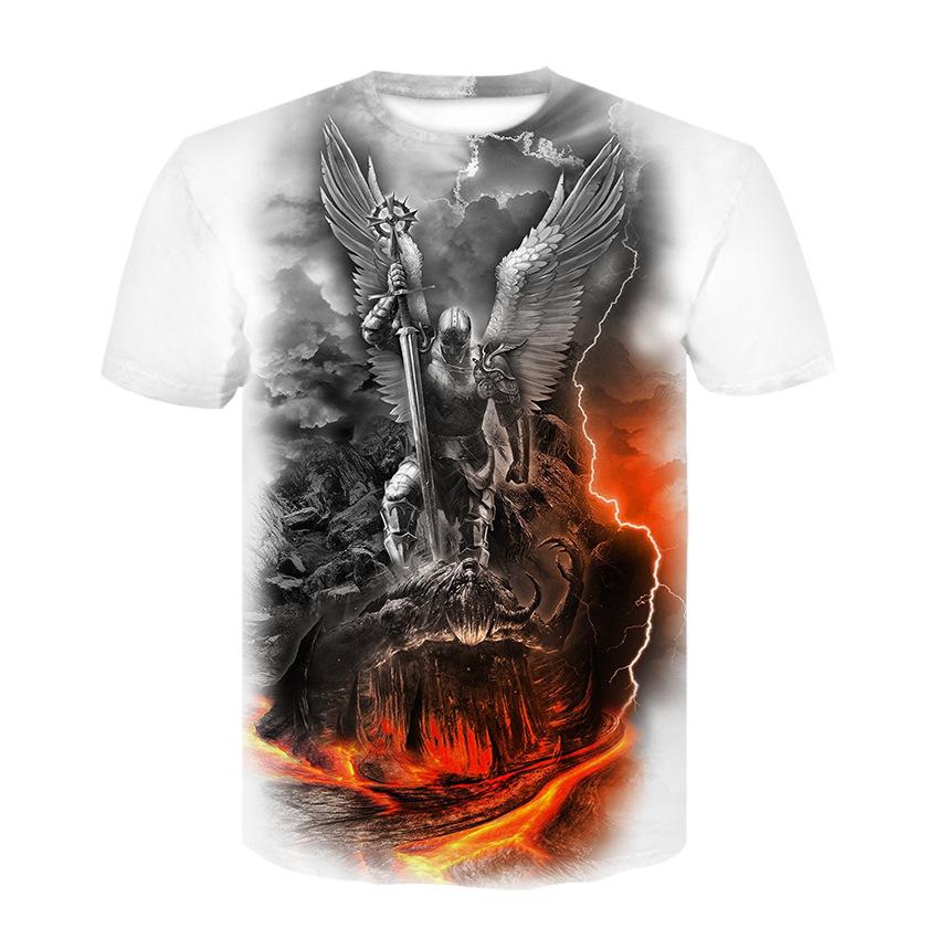 TIP723 Mannen T-shirt Geest Anime 3D Fluorescerende Angel Print T-shirt Unisex-Volwassen Hipster 3D T-shirts Straat Hip hop Oversized T-shirt XXL