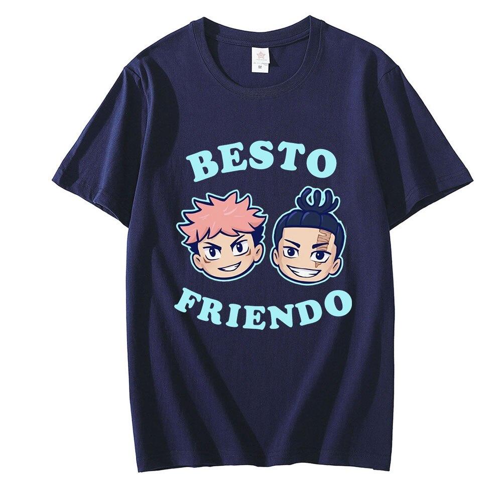 WE BELIEVE Zomer T-shirt Anime Grappige Jujutsu Kaisen Besto Friendo Yuji Todo Fashion Tees Korte Mouw Manga T-shirt Ronde Hals losse Kleding S