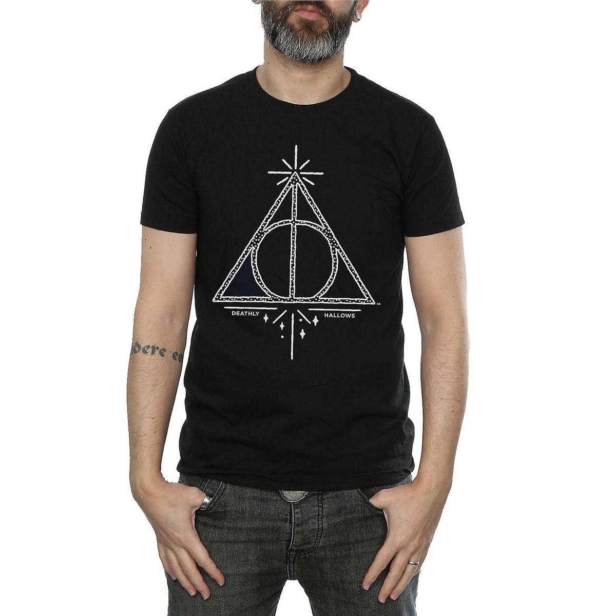 Harry Potter heren Deathly Hallows katoenen T-shirt M zwart