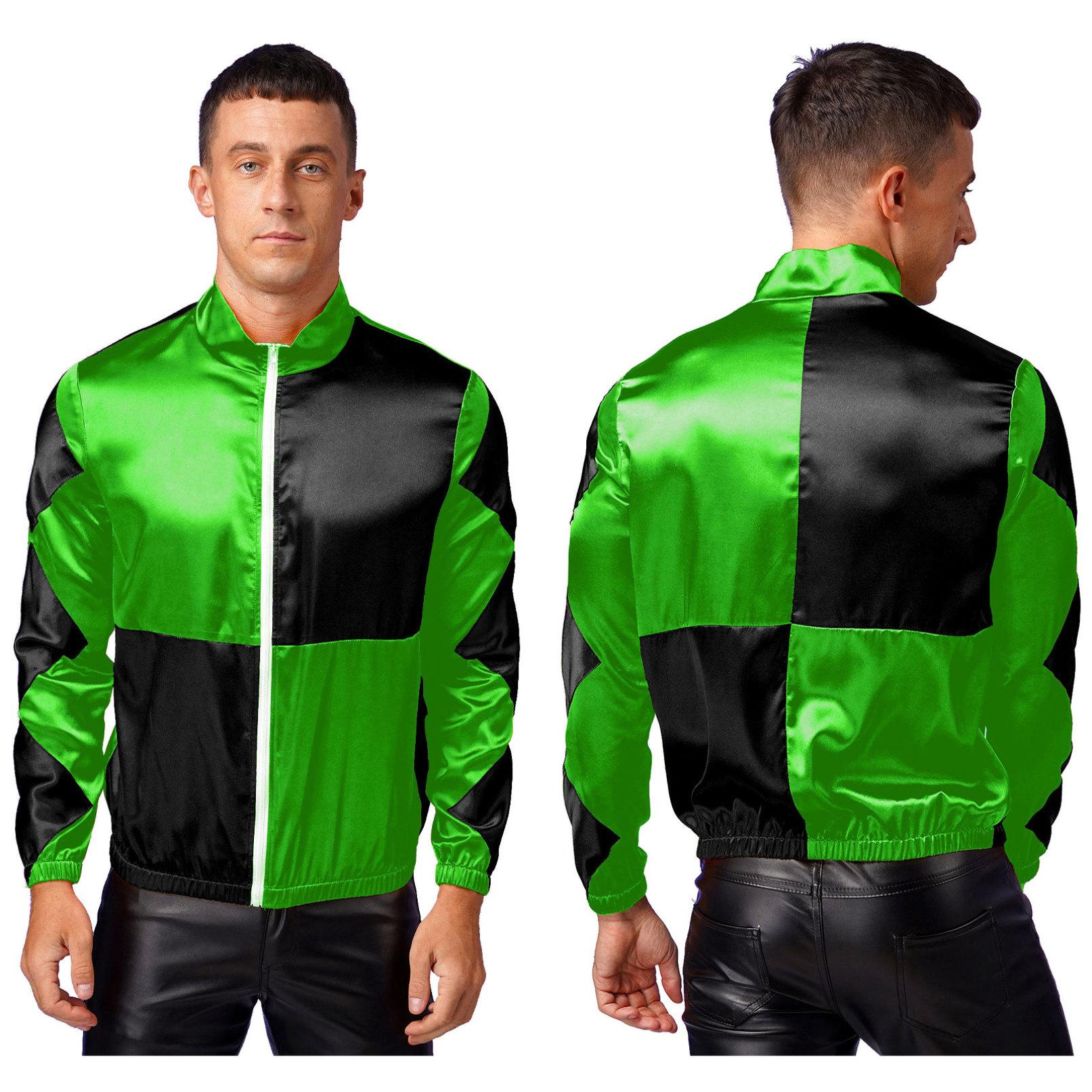 YOOJIA Paardenjockey-kostuum voor heren met kleurblokken, paardenrenner, race-bovenkleding, sport, toneelspeljas XL