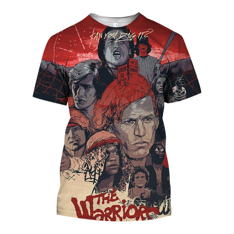 Laoxu De THE WARRIORS Bedrukte T-shirt Voor Heren Mode Casual O-hals Korte Mouw Top Coole T-shirts Harajuku Streetwear Film T-shirts 6XL XL