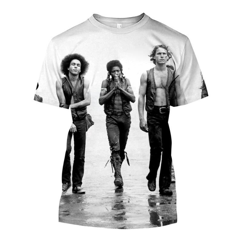 Laoxu De THE WARRIORS Bedrukte T-shirt Voor Heren Mode Casual O-hals Korte Mouw Top Coole T-shirts Harajuku Streetwear Film T-shirts 6XL XL