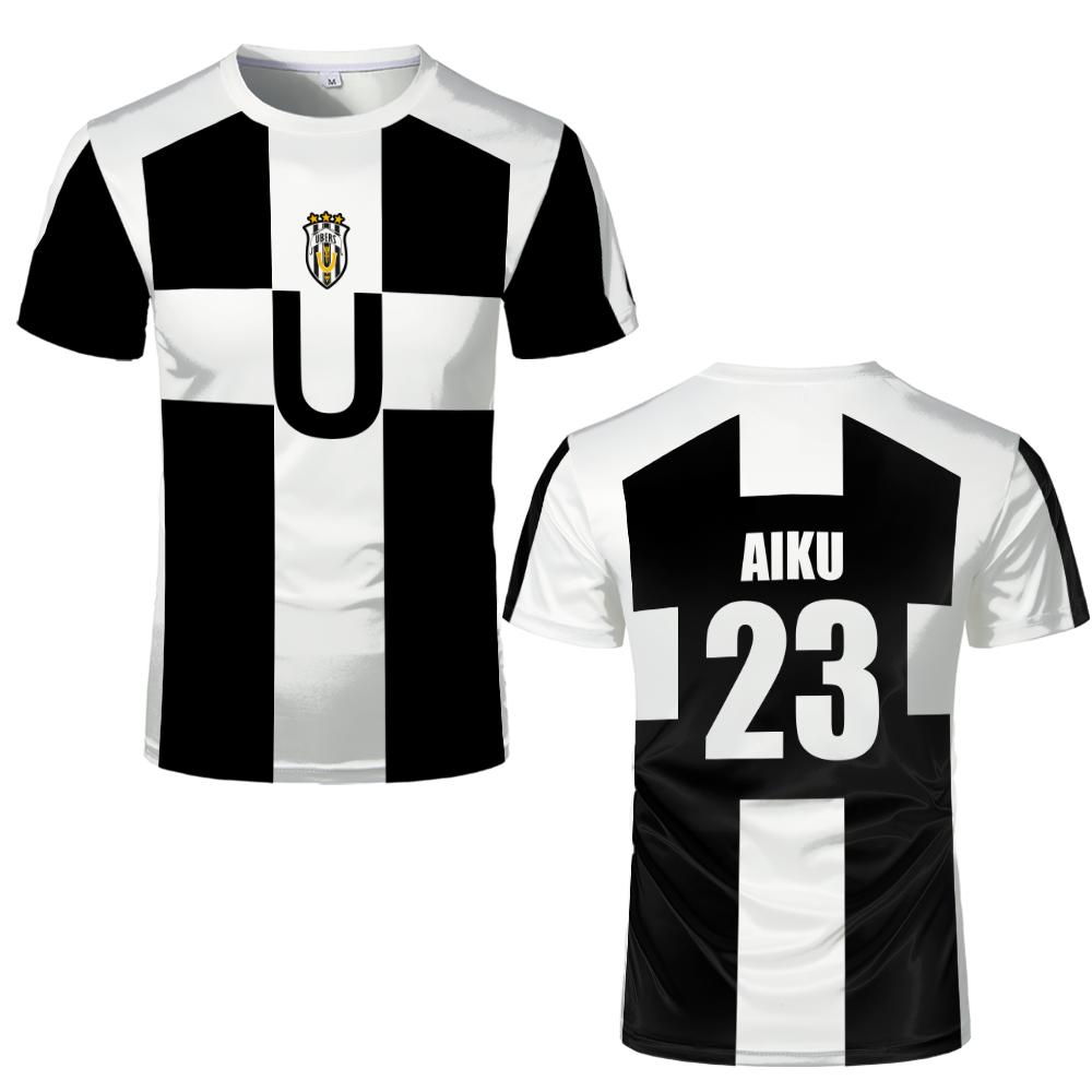 Xuhaijian02 2025 Zomer Vijf Persoon Patroon VL Replika Anime Uber Blue Lock Volledige Print Heren T-shirt Cosplay Voetbal Jersey Futsal Patroon Tee M