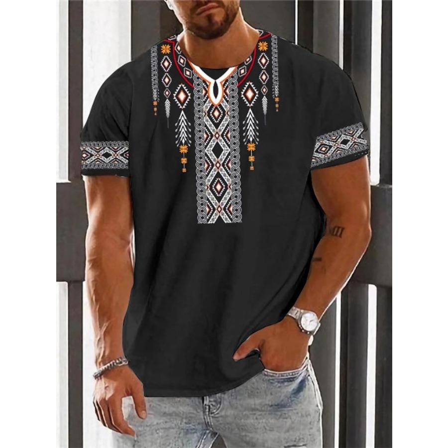 HerSight Vintage Etnische T-shirt 3D Print Kleding O-hals Mannen Tops Oversized Korte Mouw Tee Zomer Losse Mannelijke Streetwear Herenkleding XXL