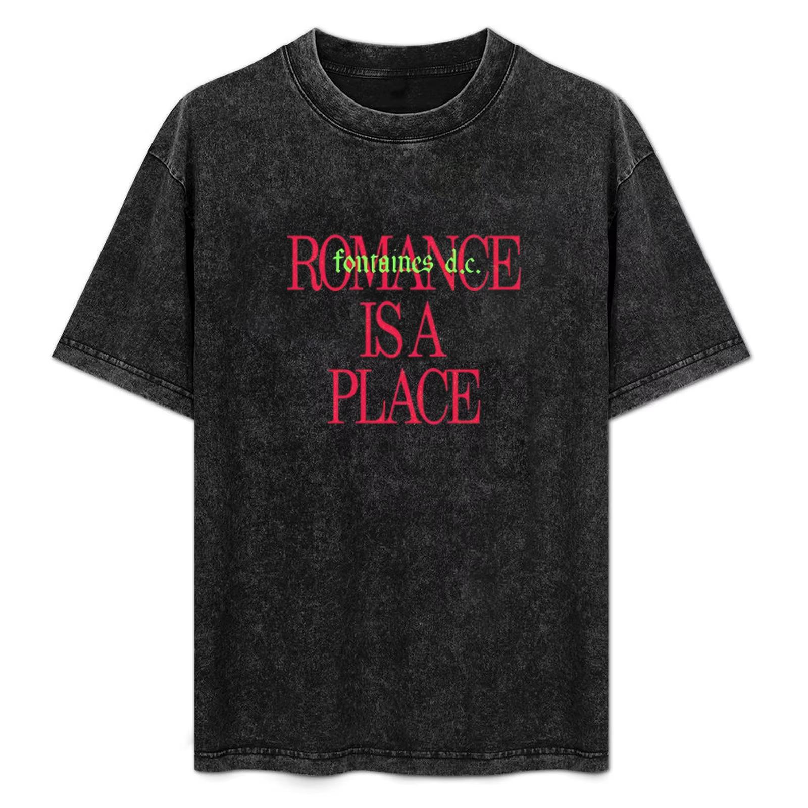 Continuously T-shirt Fontaines D.C.Romance T-shirt in The Modern World Heren Dames Katoenen T-shirts Korte Mouw Vintage Gewassen Losse Casual M