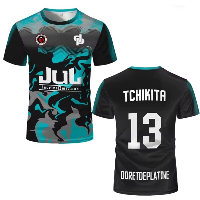 Forever Men Zomer 3D Print T-shirts Jersey Jeugd Ademend Sneldrogend Training Voetbal T-shirt Heren Mode Sport T-shirts L