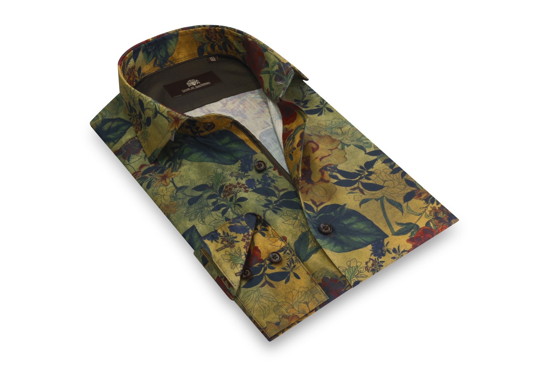 Circle of Gentlemen Napoleon overhemd met allover bloemenprint 61%co/39% cly