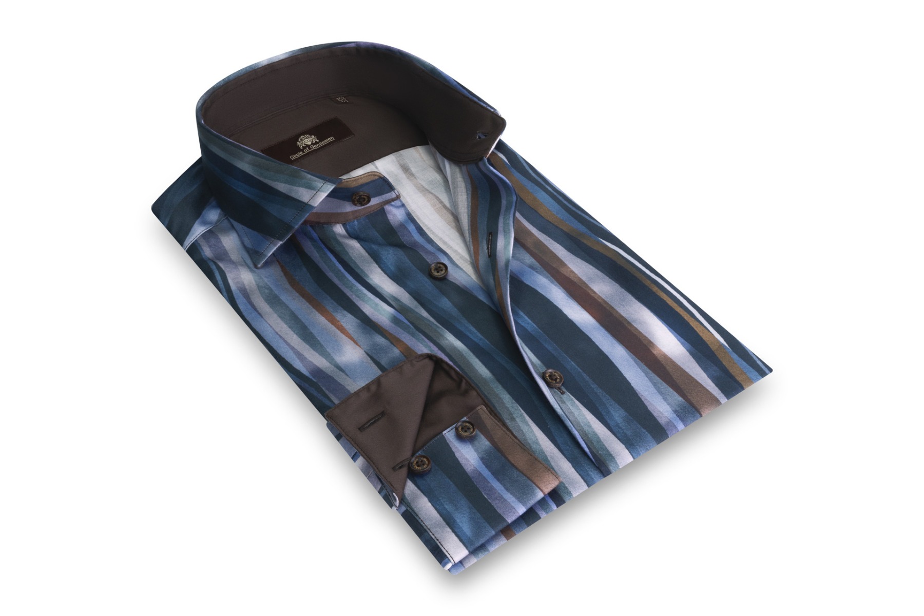 Circle of Gentlemen Nikos gestreept shirt in stretch kwaliteit