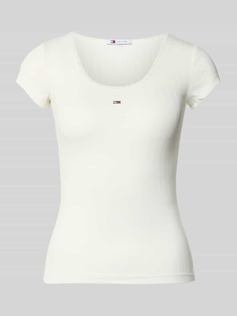 TOMMY JEANS Shirt met korte mouwen TJW SLIM IRREGULAR RIB SS