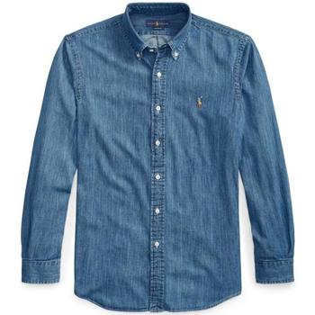 Polo Ralph Lauren Overhemd Lange Mouw  Custom Fit Denim Shirt - Navy