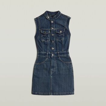 G-Star Raw Korte Jurk  D27698 D577 MOTO SLIM DRESS SL-H555 ANTIQUE FADED TWISTER