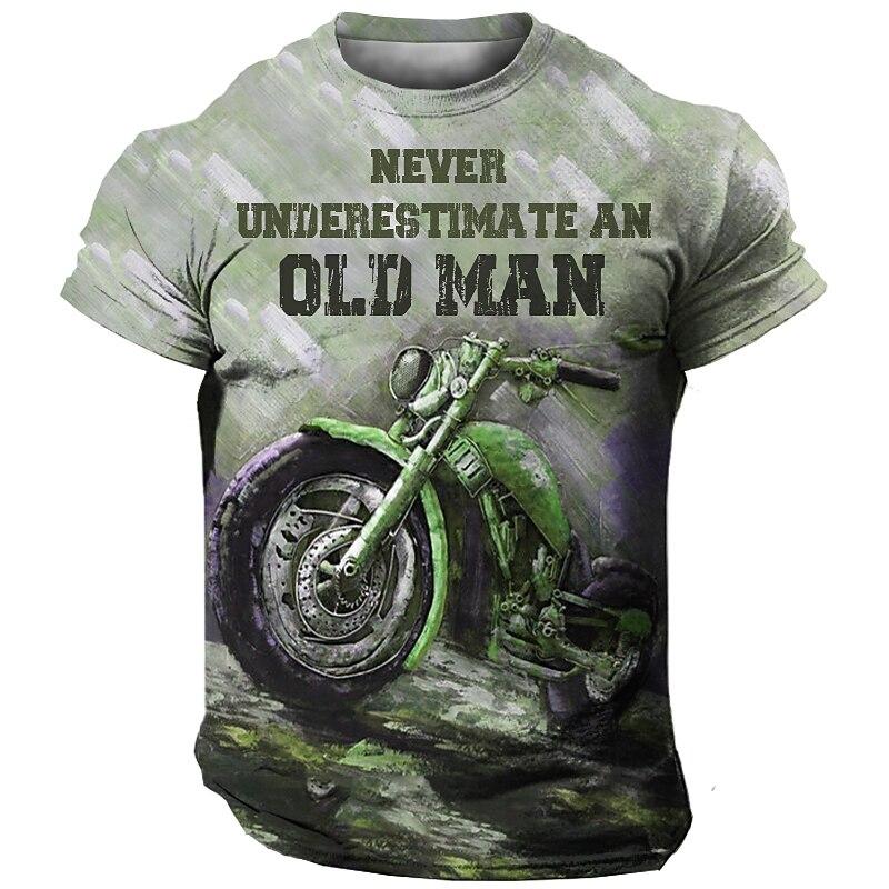 ETST 03 Vintage T-shirt motorfiets heren T-shirt 3D-printen auto korte mouw tees zomer herenkleding casual blouse klassieke fietstops L