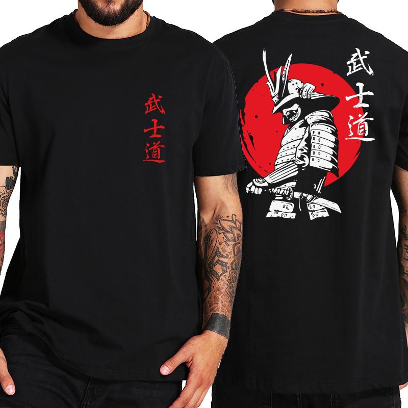 Nihao Bushido Patroon Gedrukt heren T-shirt Ronde Hals Losse Tops Ademend Comfortabele Zomer Harajuku Oversized Grafische t-shirts L