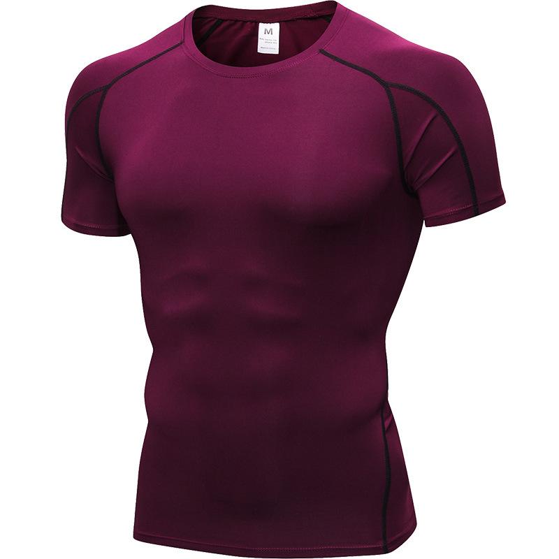 YOUNAXIN Sport-T-shirts voor heren Compressie Training met korte mouwen Jogging Sneldrogende tops Gymtops M