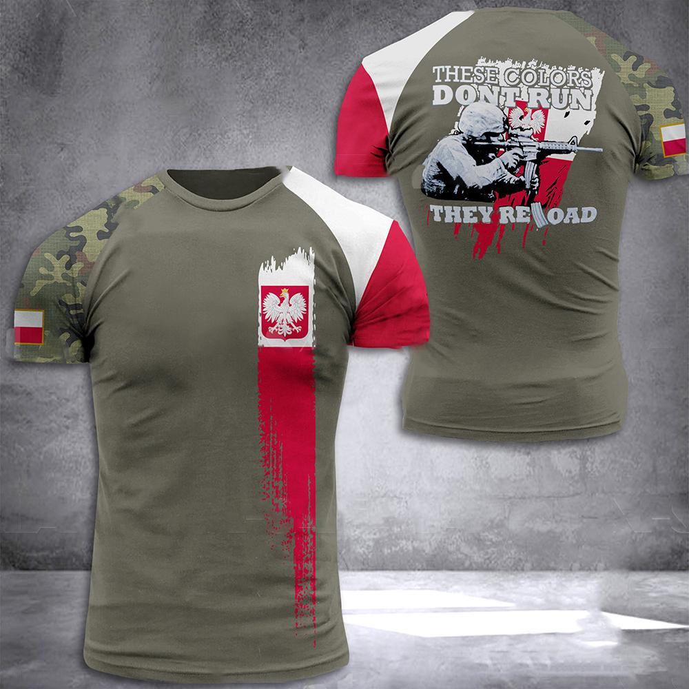 Kukebang Polen Heren T-shirt Polen Soldaat leger veteraan Land Vlag 3d Geprint Hoge Kwaliteit T-shirt Zomer O hals Heren T-shirts Tops M