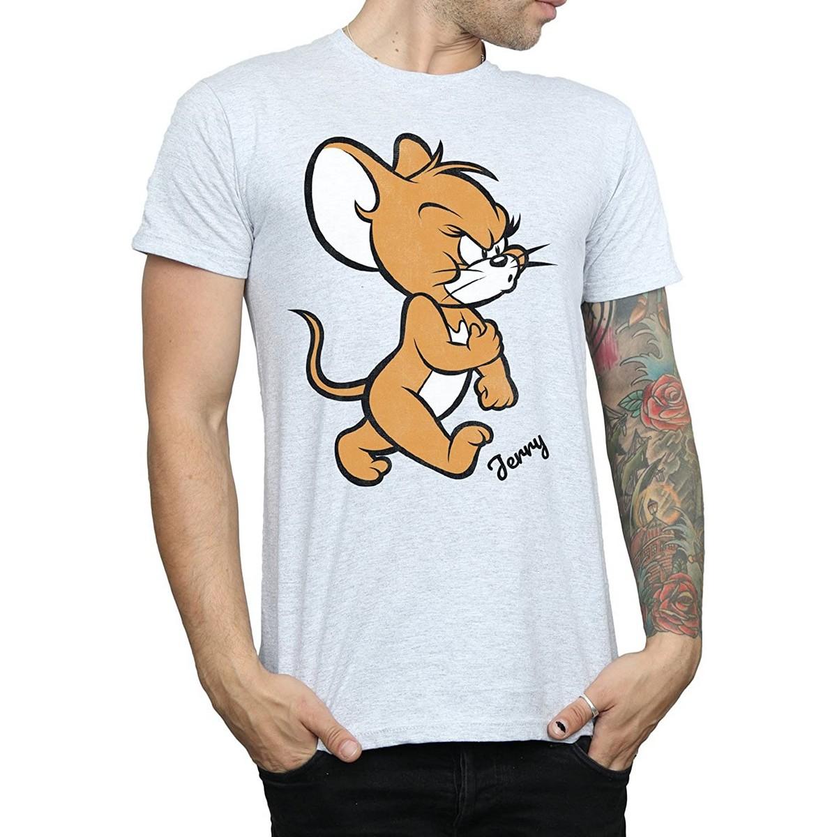 Tom And Jerry Tom en Jerry Heren boze muis T-shirt L grijs