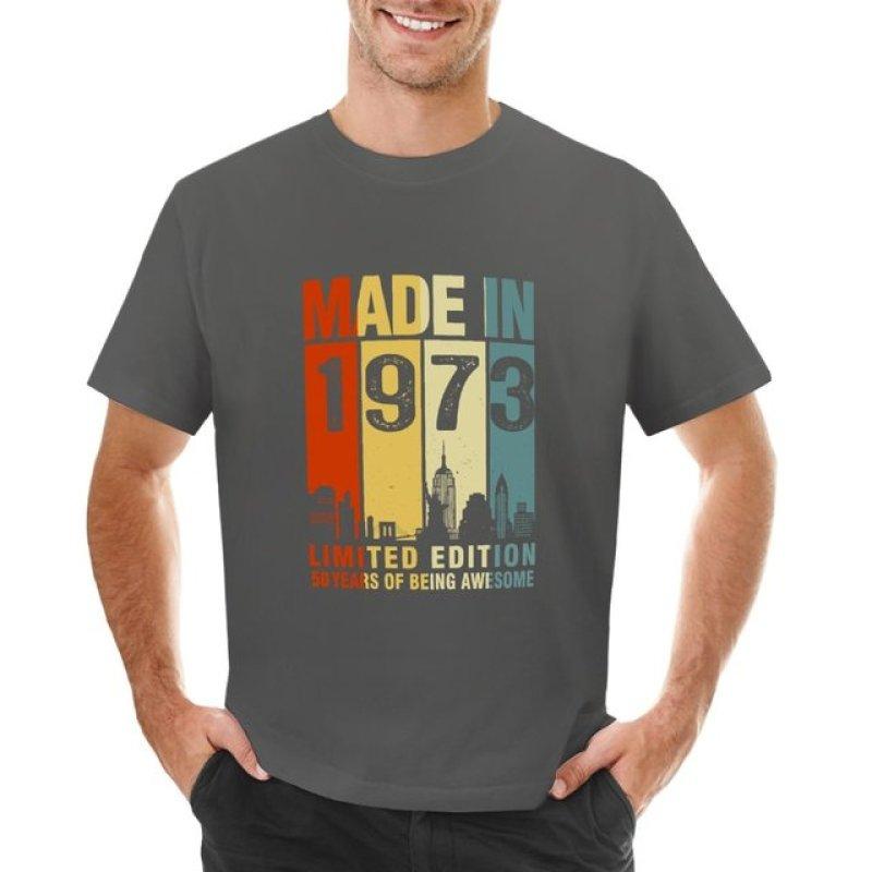 Nihao Gemaakt in 1973 Limited Edition 50 Years Of Being Awesome T-shirt sneldrogend shirt jongens t-shirts Heren t-shirt XL