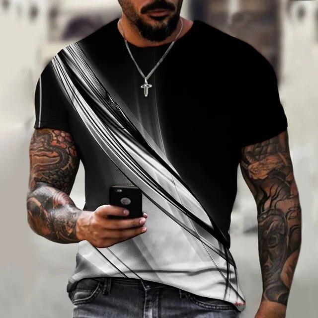 Bobby 2 Natuurlijk landschap bedrukt T-shirt Mode heren T-shirt met ronde hals, casual Aurora-patroon, knappe sneldrogende heren-T-shirts 3XL