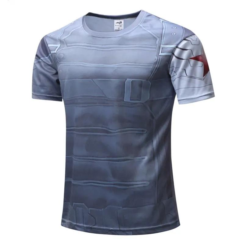 Baibao QIQI 3D Print T-shirt Heren Korte Mouw Captain Geïnspireerd Comic Book America Superheld Bedrukt T-shirt XL