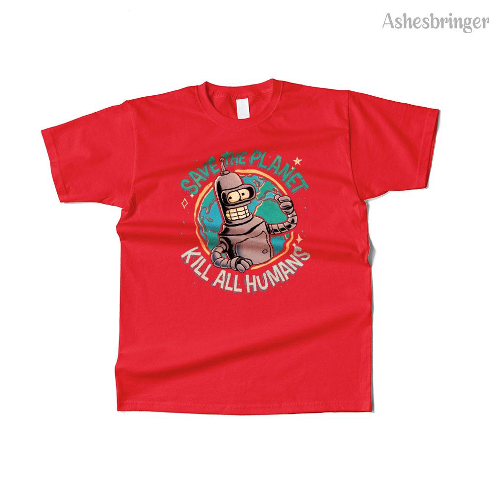 Comfortable season Heren Katoen Red de Planeet, Dood Alle Mensen Grafisch Retro Grappig T-shirt Street Casual Stijl Tee voor Mannen en Vrouwen XXXL