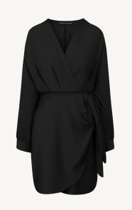 Jurkjes Knotted V-Neck Dress Zwart