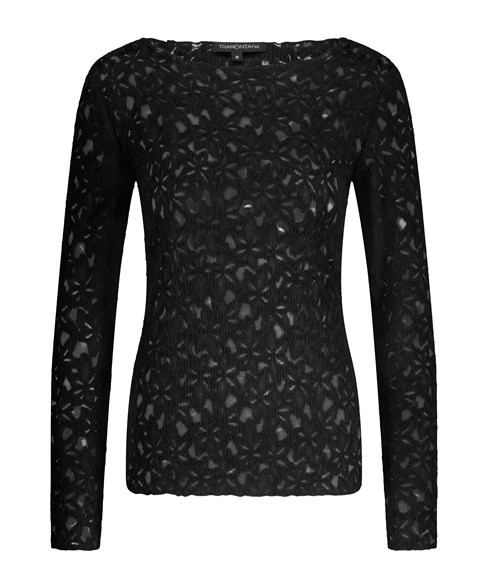 Tramontana brushed stretch lace top c42-17-401 009000 black